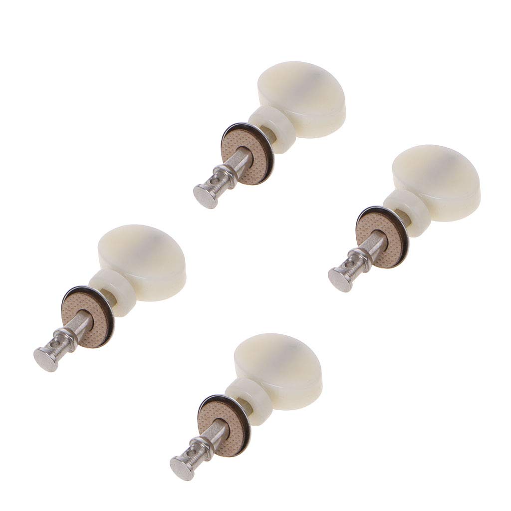 Kobeleen White New 4Pcs Ukulele Strings Tuning Pegs Pin Machines Tuners Friction Ukelele
