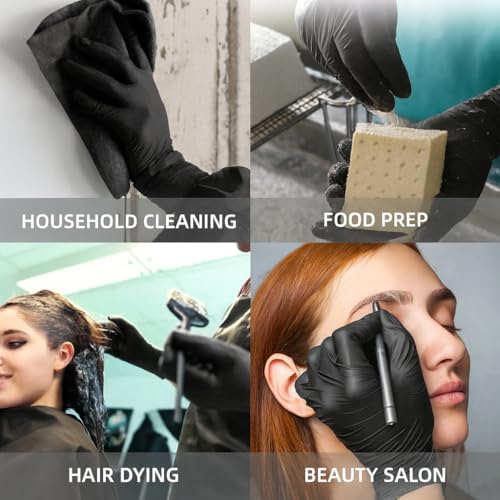 Image of Adbeni Nitrile Gloves | Food Handling | Disposable | Powder Free | Premium | Medical Examination, Kitchen, Cleaning, Cooking, Salon, Spa, Gardening, Travel, Grooming | Soft & Comfortable | Pack of 100