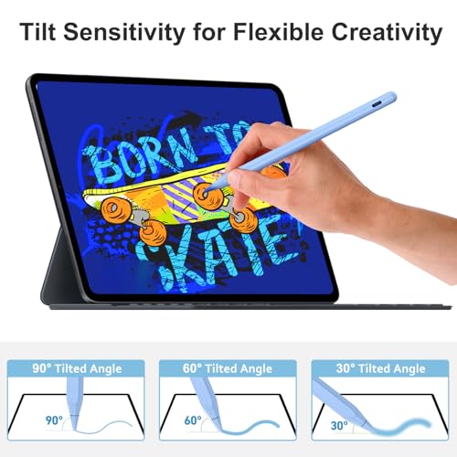 Image of Stylus Pen for iPad Apple: Fast Charge for Pencil Apple Pen with Palm Rejection Tilt Sensitivity - Pen for iPad 10 /9 /8 /7 /6, iPad Pro 12.9 inch /11 inch /13 inch M4, iPad-mini 6 /5, iPad-Air 5 /4 /3 /M2 Blue