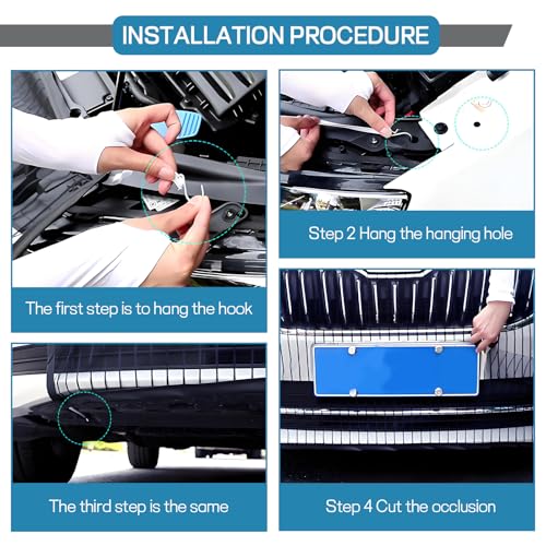 Image of Wuyaoyao Car Grille Protection Net, 39.4 inchx31.5 inch High-Density Front Grill Air Intake Mesh Dustproof Net with Hooks, Car Grill Mesh Blocks Stones Leaves Dirt, Universal Car Accessories (Regular: White)