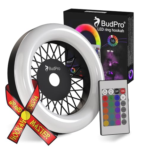 BudPro Hookah Led Ring Light Lamp Panel Round Accessory with Remote Control