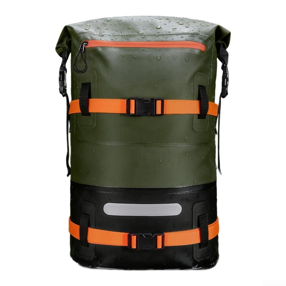 Wodoodporny plecak PCW 35 l, plecak na wędrówki, kemping, narciarstwo, torba sportowa na świeżym powietrzu z regulowanymi paskami - szary czarny 30 x 23 x 53 cm (gł.)