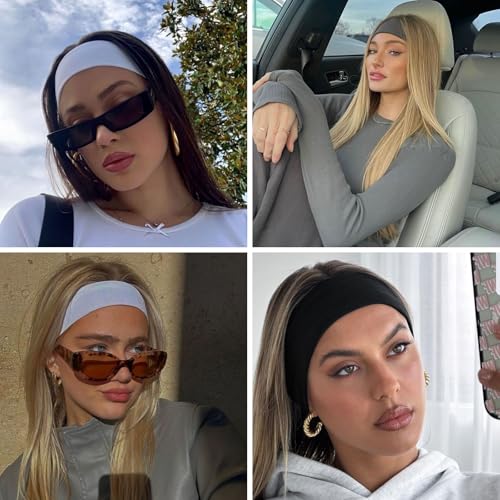 ideal für Joggen und Fitness mit hochwertigem Polyester-Spandex-Mix. - Detailansicht von Nayyana 7 Stirnbänder Damen...