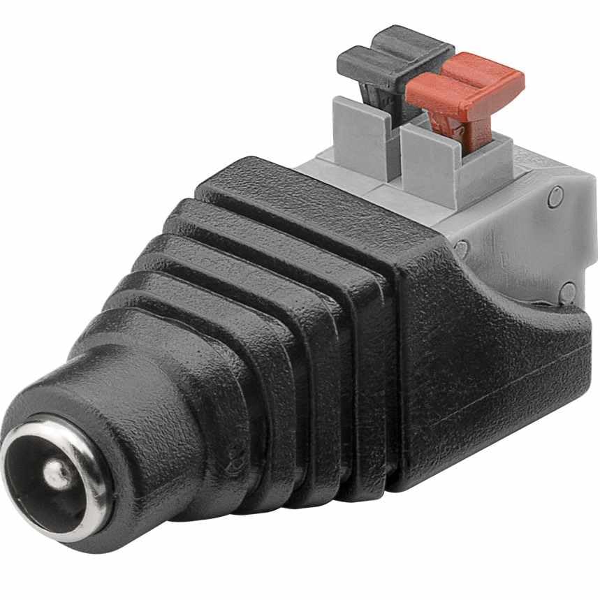 Conector de alimentación DC Clip, Conector Jack Hembra Alimentación CCTV, Apto para Tira LED, Altavoces Bluetooth, Monitor de cámara CCTV, Admite 32 V CC 5 A, DC 5.5 x 2.1 mm, Hembra, 1 ud