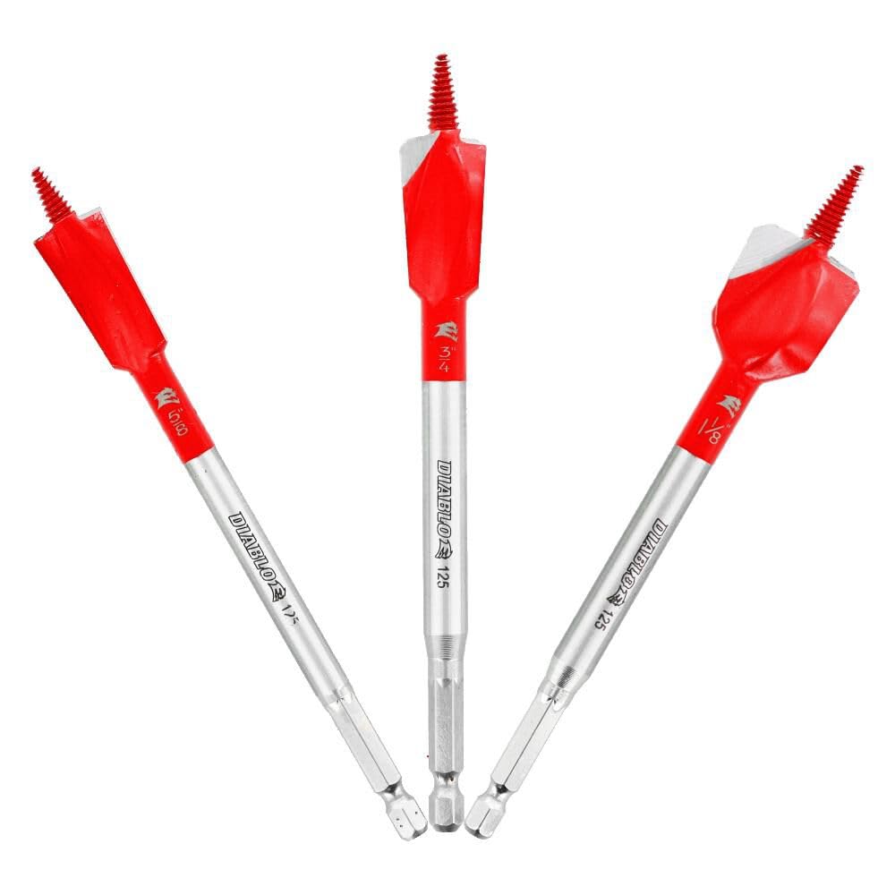 Diablo 3-Piece Set Demo Demon Spade Bit for Nail-Embedded Wood - Ultra-Durable and Long-Lasting - DSPD4910-S3