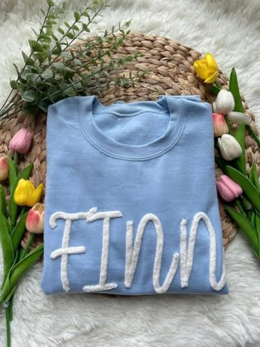 Custom Chenille Yarn embroidered sweatshirt chenille game day fuzzy letter, team spirit shirt, football moms, chenille patch sports team sweatshirt Black4