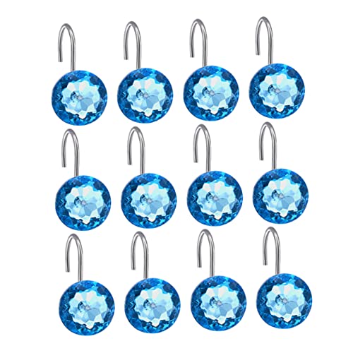 BRIGHTFUFU 12 Pcs Decorative Acrylic Shower Curtain Hooks for Bathroom and Baby Room Stylish and Functional Shower Hooks for Shower Curtains and Liners