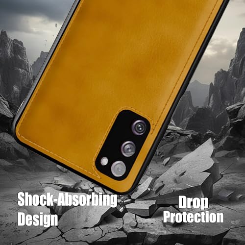Image of Leather Case for Samsung Galaxy S20FE Premium Protective Stylish Slim Cover with Shockproof Raised Edges Brown
