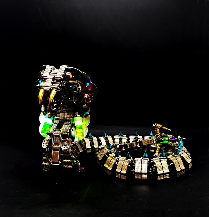 Metalkitor Cobra Wąż, model 3D, metalowe puzzle dla dorosłych, steampunk, ozdoby do samodzielnego wykonania, zestaw montażowy, łamigłówka, idealne dekoracje pokoju i wybór na prezent (1000 + szt.)