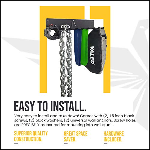 IRON AMERICAN Omega Gym Storage Rack Organizer Wall Mount Hanger, Workout Equipment Resistance Bands Jump Ropes Weight Room Fitness Accessories Rack, Heavy Duty Steel