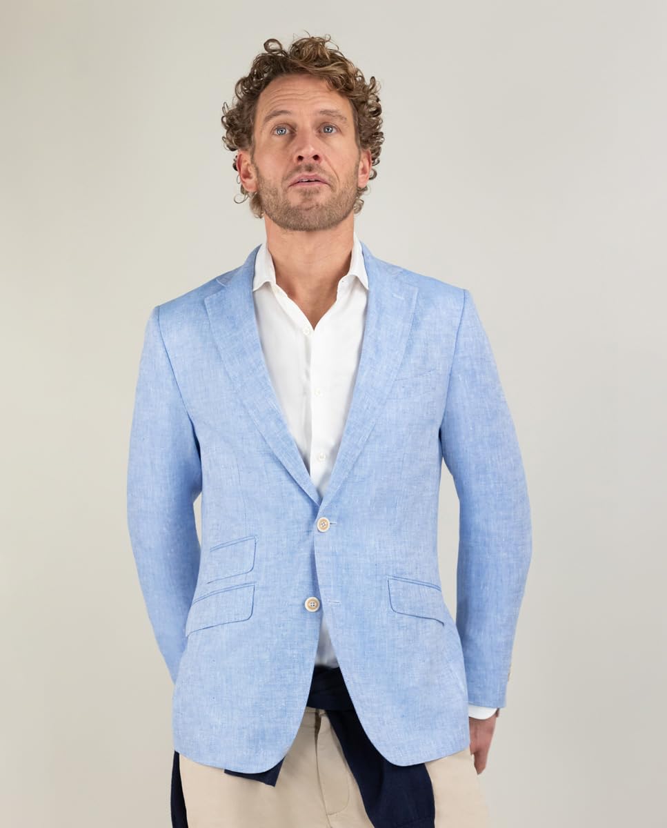 El Ganso Americana Lino Oxford Azul