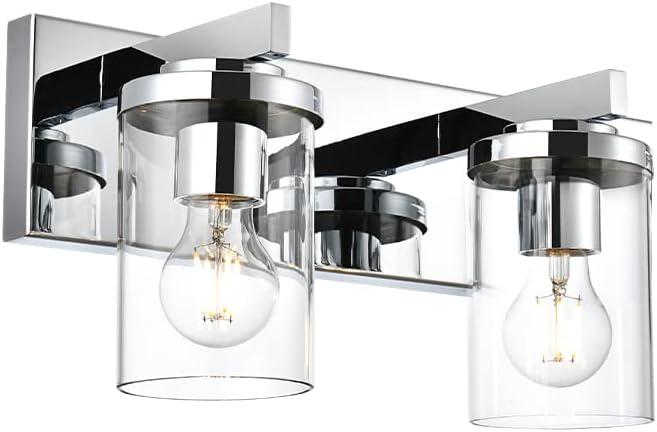 BONLICHT Chrome Vanity Lights Wall Sconce Modern 2 Light Bathroom ...