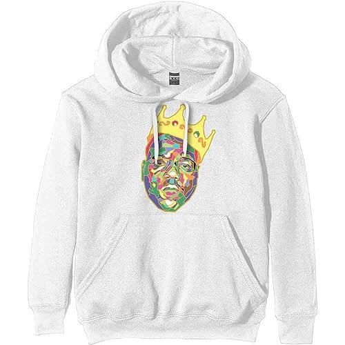 Notorious B.I.G. Men's Crown Hooded Sweatshirt XX-Large White