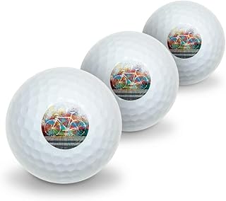 GRAPHICS & MORE Colorful Rainbow Negative Space Bicycle Bike Wall Novelty Golf Balls 3 Pack
