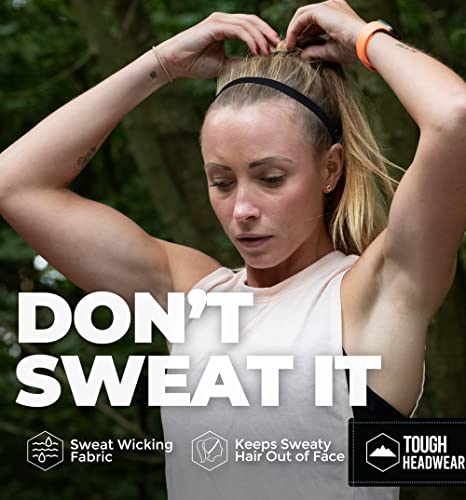 Elastic Thin Sports Headbands - Athletic Non Slip Skinny Headbands For Women Men Boys Girls Kids- 6-Pack Silicone Grip Hairband Mini Sweat Band, Great For Workouts (6 Black) #TOP4