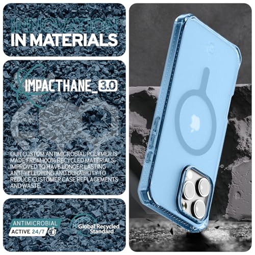 Coque fine iPhone 16 Pro antichoc bleu clair Itskins anti-chute MagSafe - 5