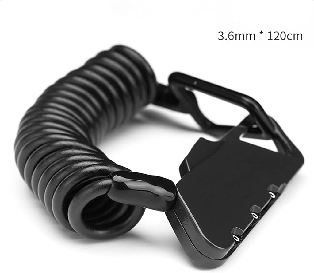 Bicycle Lock Cycling Portable Bike Lock Accessories Road Bicycle Small Cable Lock Equipment Bike Accessories (Color : Silver, Size : 120cm) (Black 120cm)