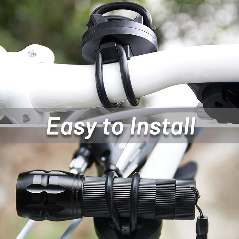 Miniatura 2 de Paquete de 2 soportes para linterna de bicicleta, accesorios universales para montaje de luz de bicicleta, abrazadera ajustable para linterna