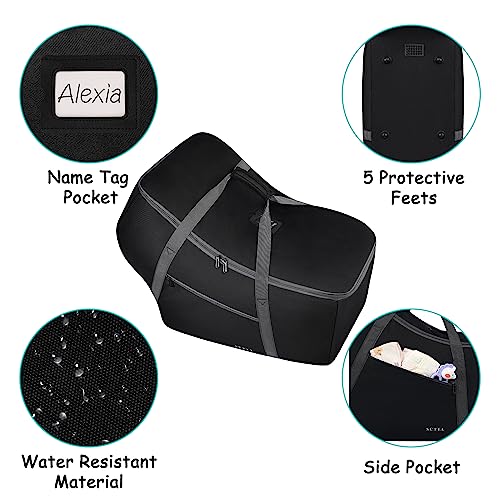 Infant Car Seat Travel Bag Fit Nuna Pipa All Model Car Seat and Base, Fit Doona Baby Stroller, Padded Car Seat Bags for Air Travel, Gate Check Bag with Side Pocket, 5 Protective Feet, Storage Bag - Thumbnail 4