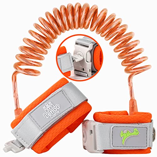 Lehoo Castle Baby Reins Anti Lost Wrist Link,Toddler Reins with Lock for Walking, Child Safety Harness Walking Leash for Children Boys and Girls (Orange)