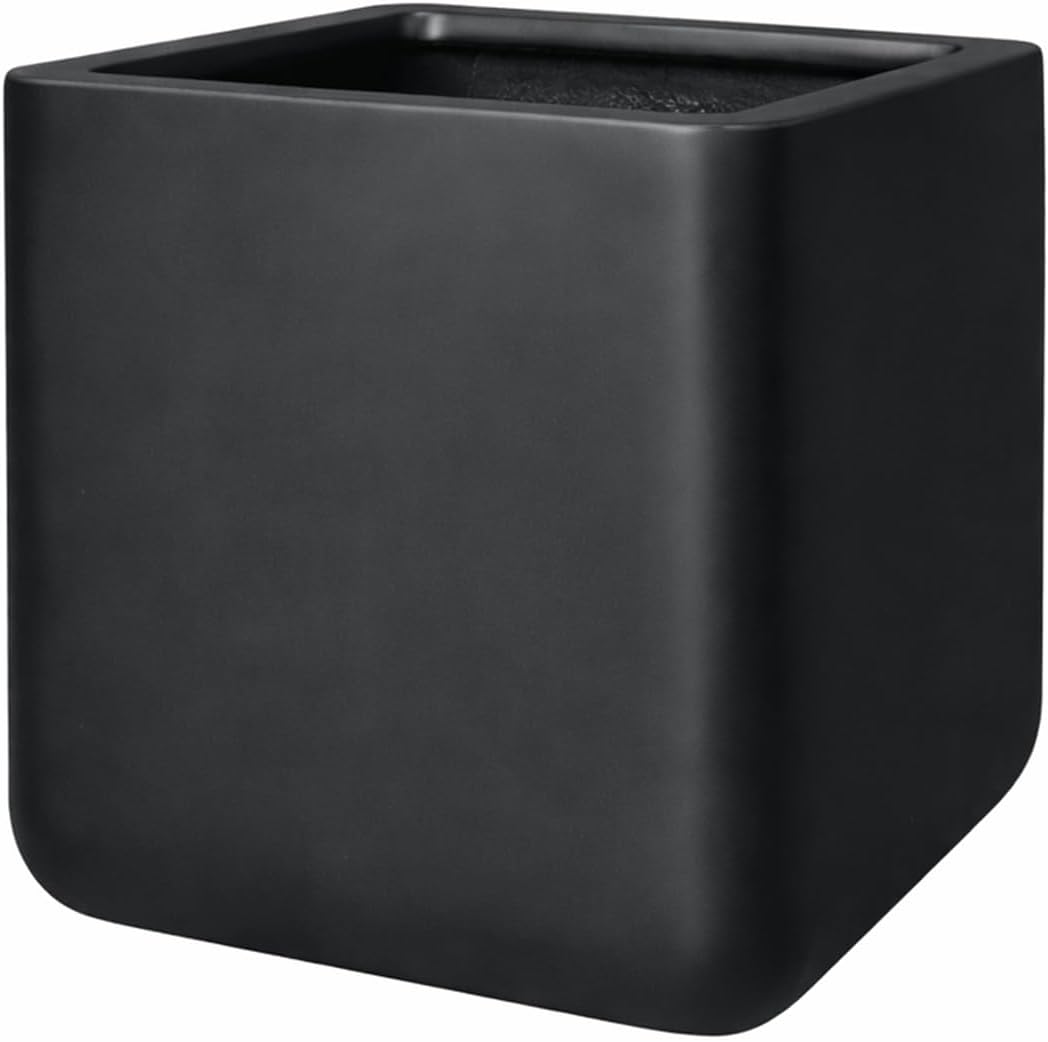 KUTE NEST 30" H x 17" D Premium Elio Fiberstone Zen Column Planter with Drainage Hole, Weather Resistant for Indoor and Outdoor Use, Included 2 Extra Coco Mats (Ethereal Mood, 15" Pot Opening)