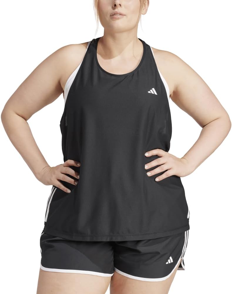adidas Womens Own The Run Athletic Mesh Tank Top - Image 3