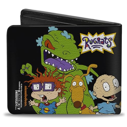 Rugrats Men's Standard Buckle-Down PU Bifold Wallet Reptar w/Chuckie Spike & Tommy, Multicolor, One Size2