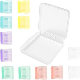 Clip-on Bookmarks – 12 Pack Transparent Color Push Clip Page Markers with Storage Box, Reusable Plastic Paper Clamps for Books, Study Notes, Office Documents