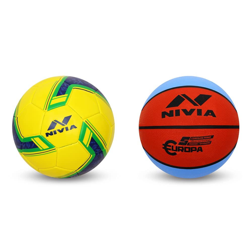 Nivia Spinner Machine Stitched Football, Size - 5 (Material: PVC & Rubber) Yellow (Brazil) 633 Rubber Europa Basketball, Size 5 (Multicolour) (B0BB6SHZZ8) Amazon Price History, Amazon Price Tracker