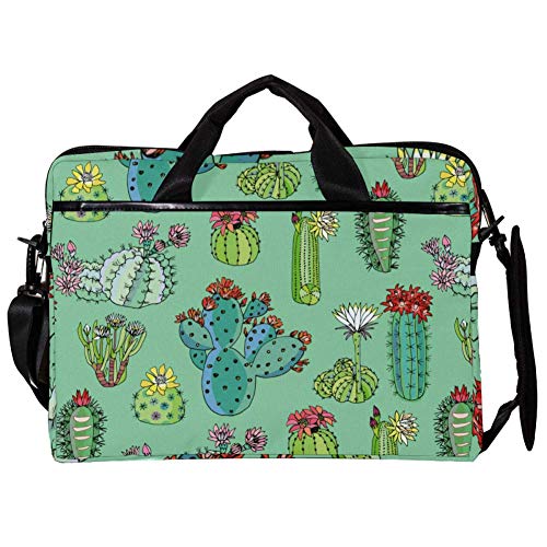 Sac ordinateur portable 14-15 pouces motif cactus - Sacoche à bandoulière protectrice