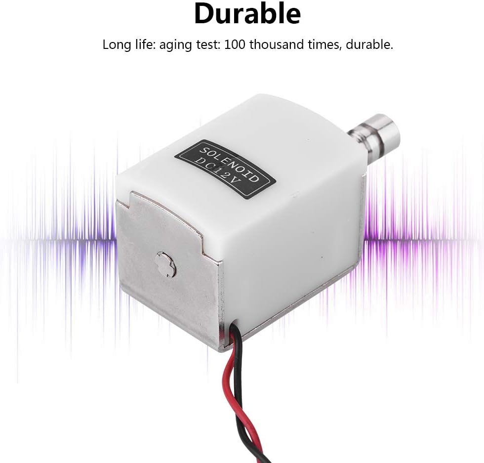 ASHATA DC 12V Electronic Cabinet Lock with sound waves, indicating durability and long life