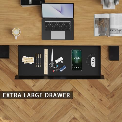 Image of Under Desk Drawer with Removable Tray, 22.4 inch Wide 2-in-1 Organizer - 60 Ergonomic Tilt, 4-Compartment Insert for Pens, Phones & Cables, Ball Bearing Slides, for Home Office & Student Desk
