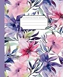  Colorful Florals Composition Notebook: 7.5” x 9.25” 150 pages College Ruled Notebooks - The Perfect Gift for All Ages: Kids, Teens & Adults: Cute ... for School Supplies, College, Home or Office