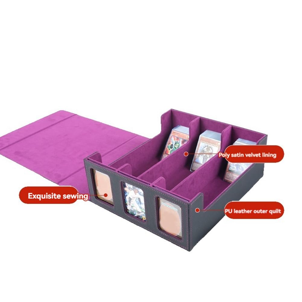 Scatola per Carte Collezionabili con Finestra di Visualizzazione Porta Carte con Chiusura Magnetica per Carte da Gioco Magic Rosso