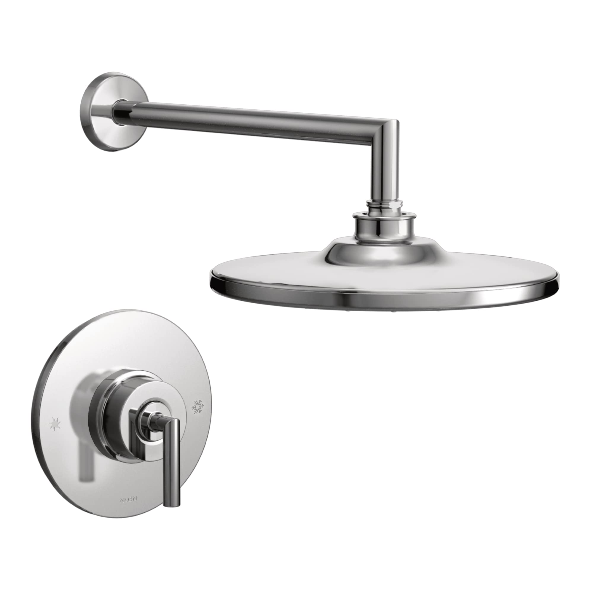 Moen TS22002 Arris Posi-Temp Pressure Balancing Modern Shower Trim Kit with 10-Inch Rainshower, Valve Required, Chrome