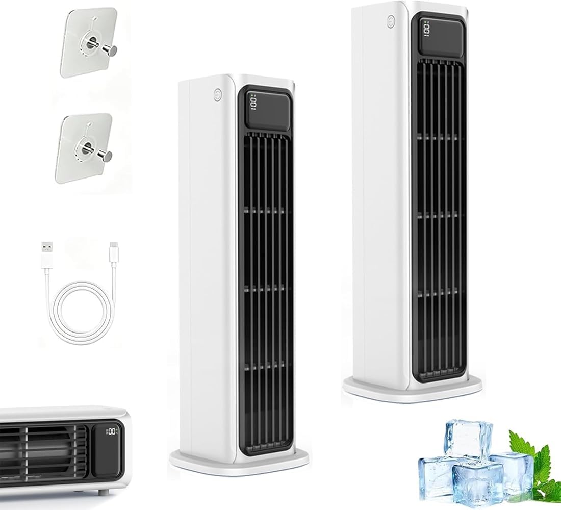 Climatiseur Portable Airzuma, Nouveau modèle 2026, sans perçage, Fixation Murale, pour la Maison, Le Bureau, la Chambre ou l'extérieur, 3 Vitesses réglables, Ultra-Silencieux (1 pièce)