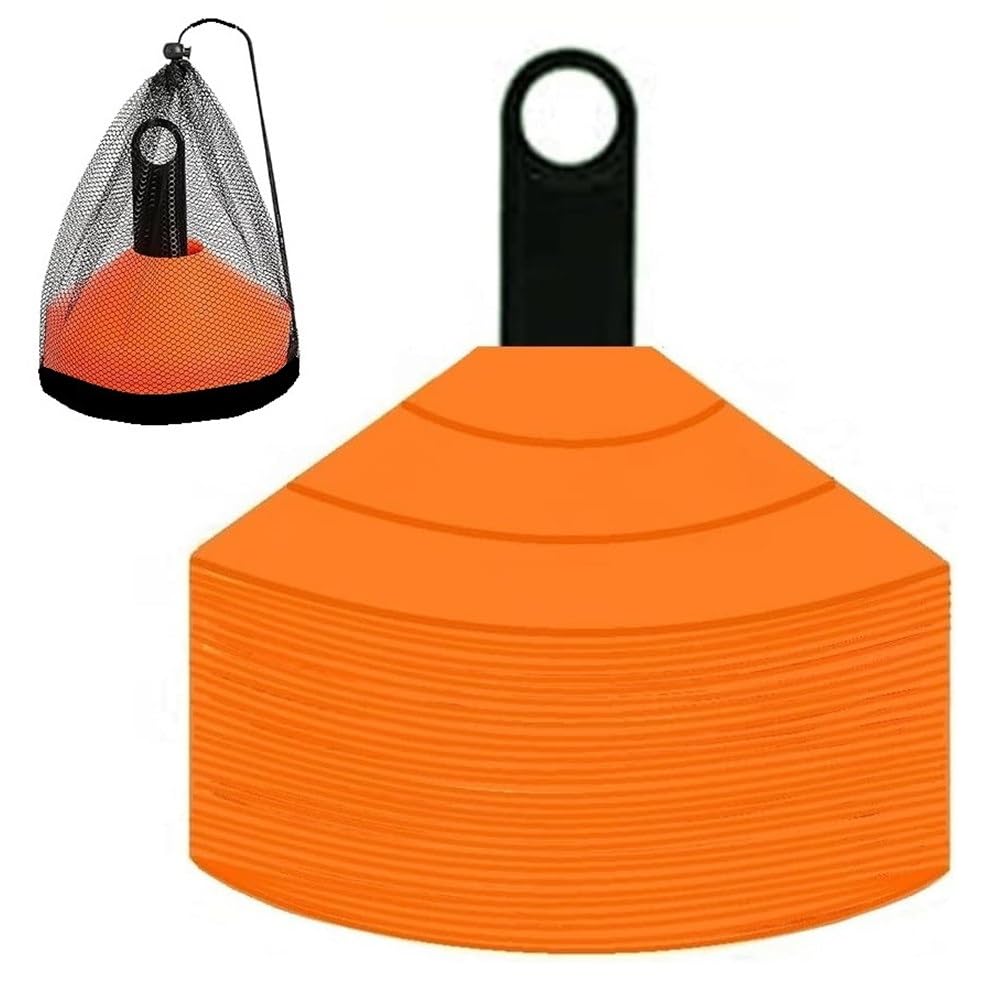 ANSLYQASoccer Cones (Set of 50), Agility Training Disc Cone with Carry Bag and Holder for Football Basketball Sports Field Cone Markers,