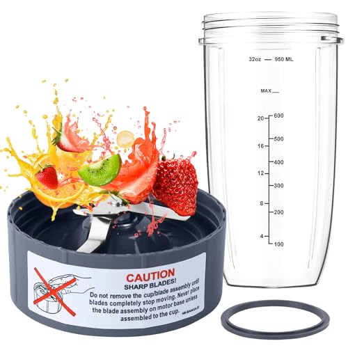La mejor comparación de nutribullet precio walmart comprados en linea. 45 Sugarzoon Piezas de Repuesto para Licuadora, 32oz Juego de Repuesto Vasos de Licuadora y Cuchilla, Accesorios para Nutribullet, Compatibles con licuadoras NutriBullet 600W/900W