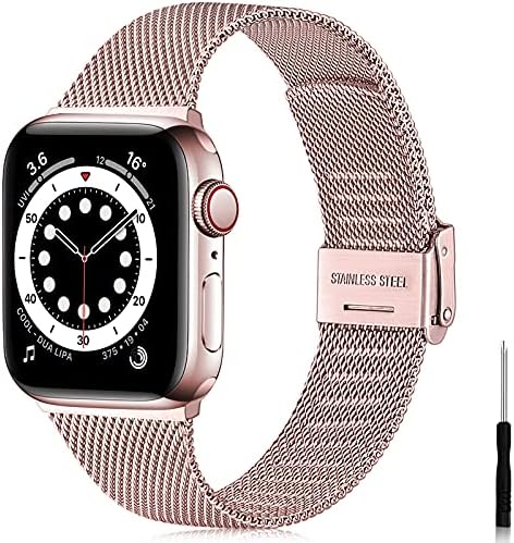 Ouwegaga Compatible With Apple Watch Strap 38mm 40mm 41mm 42mm 44mm 45mm, Stainless Steel Metal Straps Compatible with iWatch Strap Series 8 7 6 5 4 3 2 1 SE, 38mm/40mm/41mm Silver