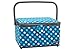 Produktbild SEMPLIX Nähkorb Größe L, Polka Dots Petrol/Türkis (30,5x22,5x19cm), Nähkästchen im frechen Punktedesign, Naehkasten in 5 trendigen Farben