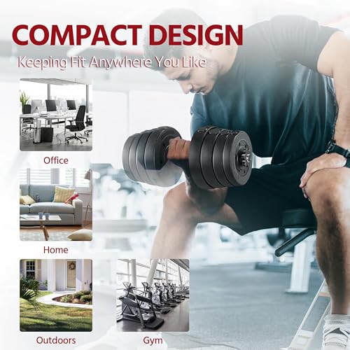 Yaheetech Adjustable Dumbbells Weight Set 33LB/44LB/66LB Dumbbell Weights Exercise & Fitness Equipment w/ 4 Spinlock Collars for Women & Men Gym Home Strength Bodybuilding Training - Image 3