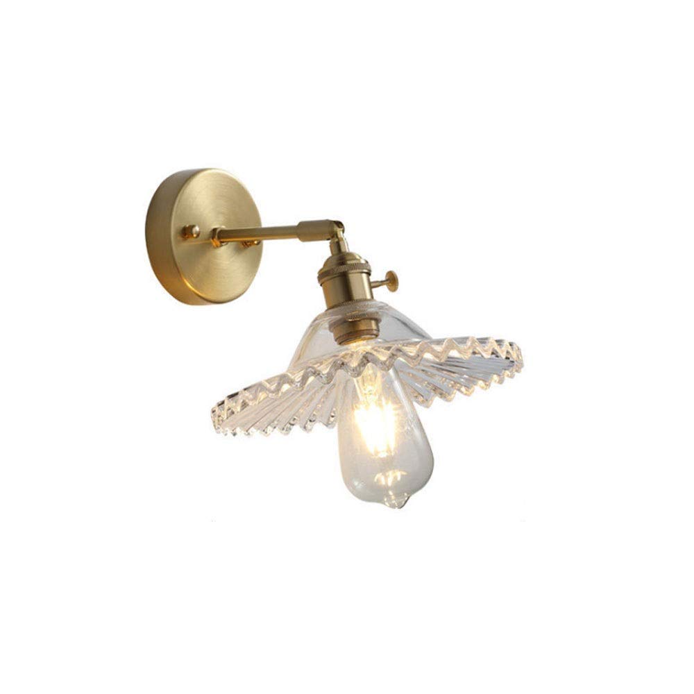 ZTCHSENZT Wall Sconces, Nordic Copper Wall Light, Postmodern Minimalist Bedside Lamp European Corridor Aisle Wall Sconce, Creative Personality Art Bedroom Glass Wall Lamp Home Dec,A