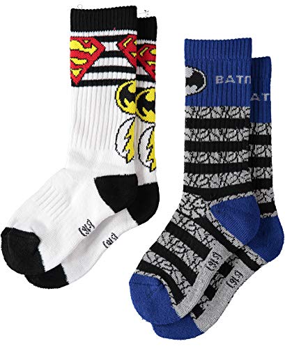 DC Comics Justice League Boys Crew Socks, 2 Pack (L)