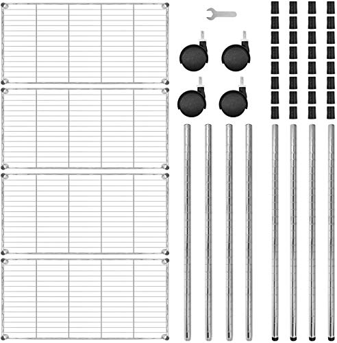 Yssoa 4-Tier Heavy Duty Storage Shelving Unit,Chrome,35L X 18W X 61H Inch #TOP5