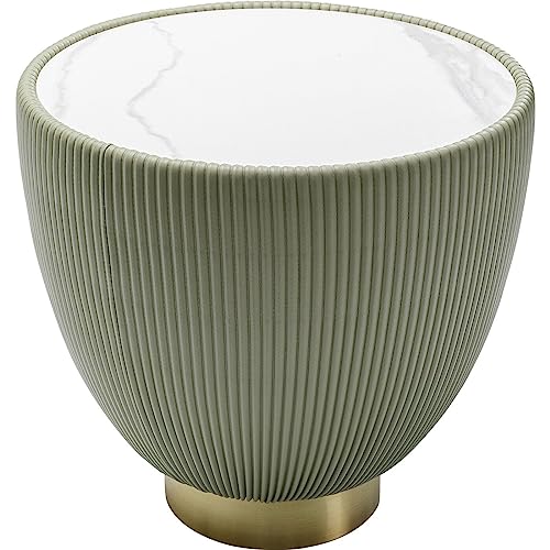 Kare Beistelltisch Endless Vegas Grün Table d'appoint, Acier allié d'ingénierie céramique Polyuréthane Matériau : Bois, Vert, 45x47x47 cm