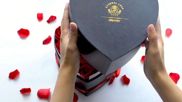 16-Piece Preserved Red Roses In Heart-Shaped Box - Real Eternal Flowers, Lasts 1-3 Years, Gift For Her, Valentine's, Mother's Day