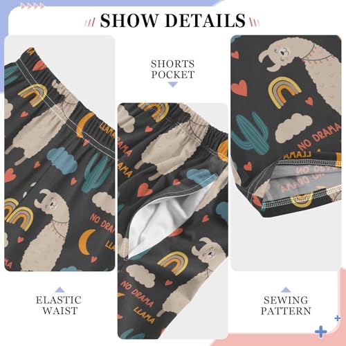 ZZKKO Cute Alpaca Llama Boys Pants for Kids Jogger Pants with Pockets S-XL4
