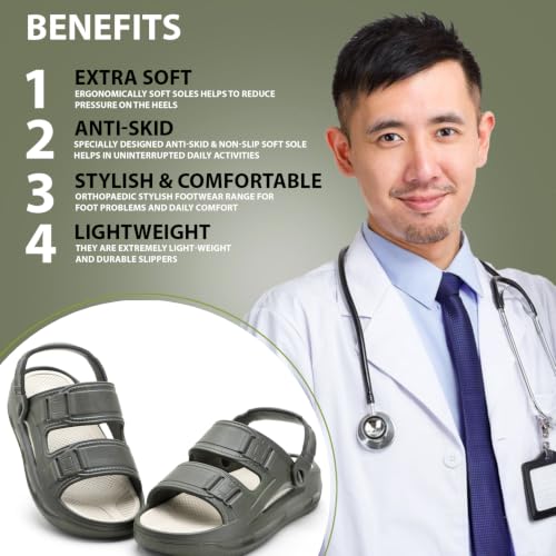Image of DOCTOR HEALTH SUPER SOFT Men's Sports Sandals | Lightweight EVA Sandals with Back Strap | Anti-Skid Cushioned Comfort Outdoor Casual Walking Sandals