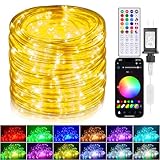 Hozplex 66ft LED Rope Lights for Outside, Outdoor String Light Waterproof Plug in with Remote & APP Controlled, 16 Million Colors Changing Music Sync Tube Lighting for Indoor Bedroom Christmas Decor