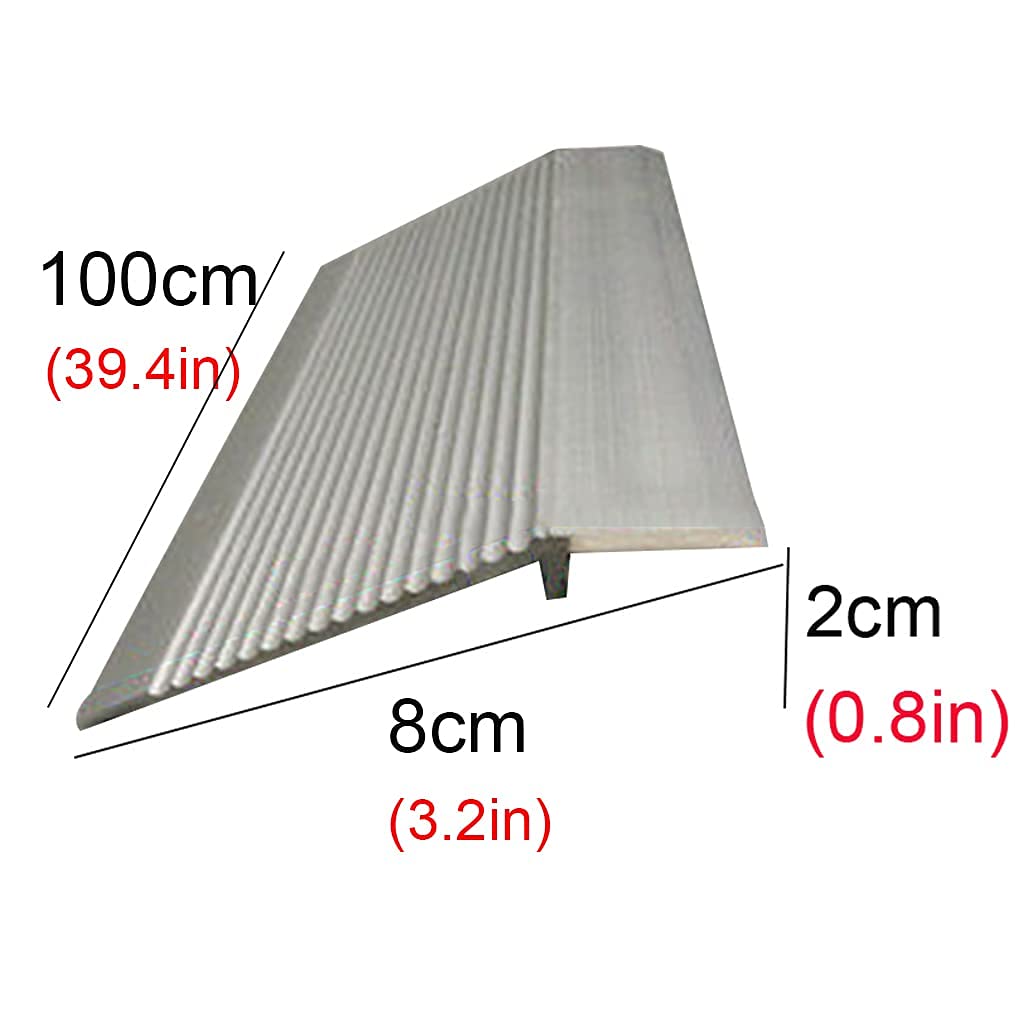 Aluminiowe rampy progowe Aoy, do użytku domowego, do zamiatania robotów wewnętrznych, na chodniki, skutery, rowery, motocykle, wsparcie do indywidualnego dopasowania/100 x 3 x 10,6 cm
